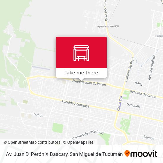 Av. Juan D. Perón X Bascary map