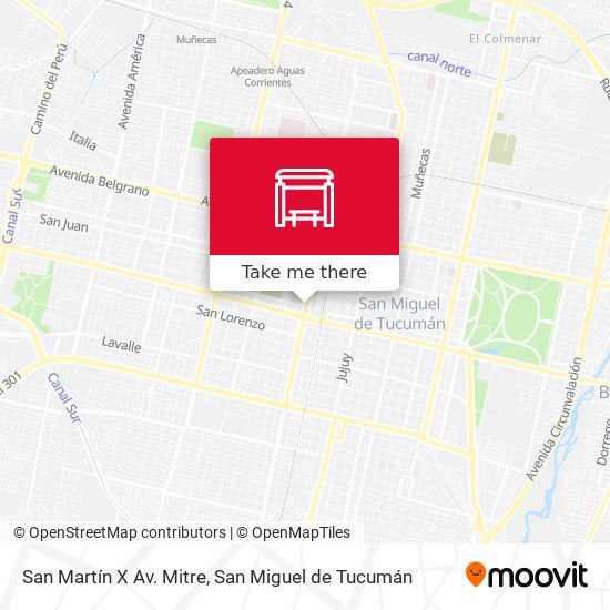 Mapa de San Martín X Av. Mitre
