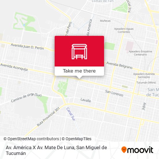 Av. América X Av. Mate De Luna map