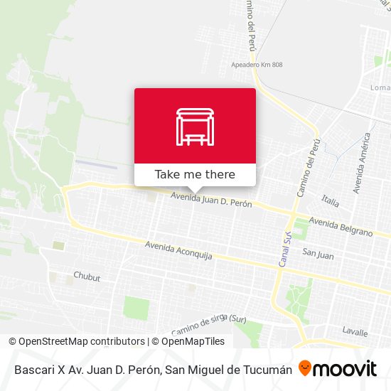 Mapa de Bascari X Av. Juan D. Perón
