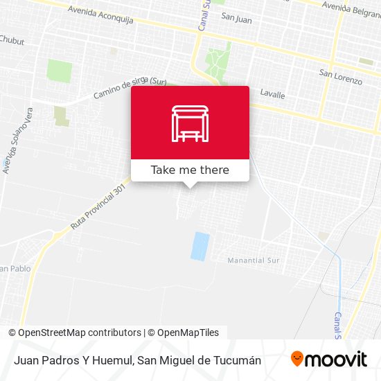 Juan Padros Y Huemul map