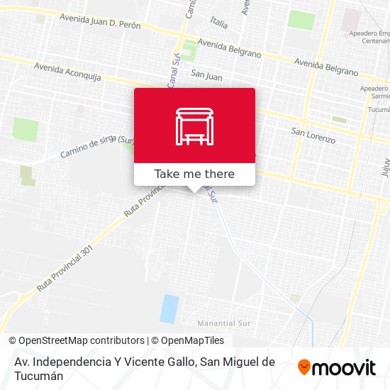 Av. Independencia Y Vicente Gallo map