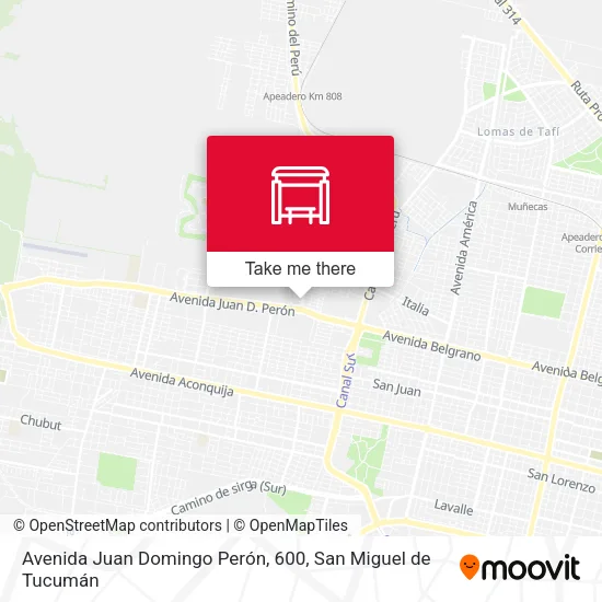 Mapa de Avenida Juan Domingo Perón, 600