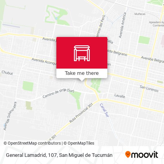General Lamadrid, 107 map
