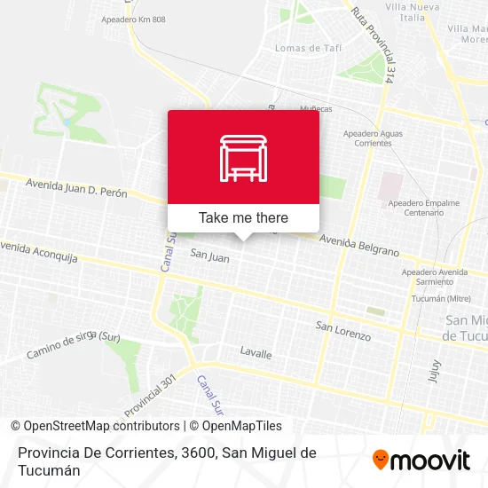 Provincia De Corrientes, 3600 map