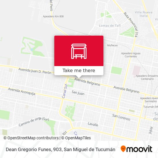 Mapa de Dean Gregorio Funes, 903