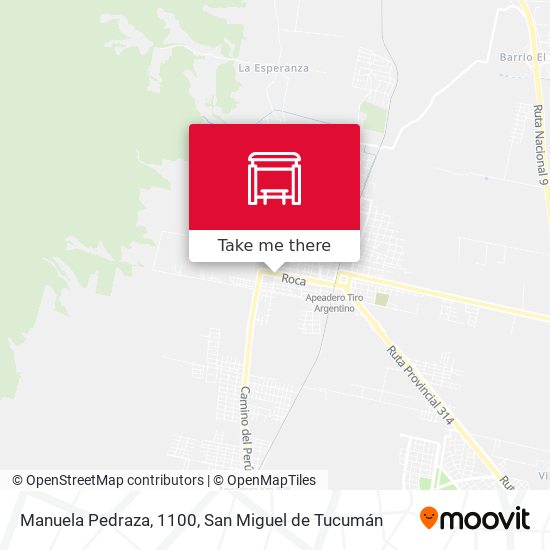 Manuela Pedraza, 1100 map