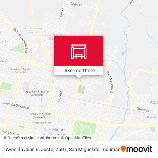 Mapa de Avenida Juan B. Justo, 2507