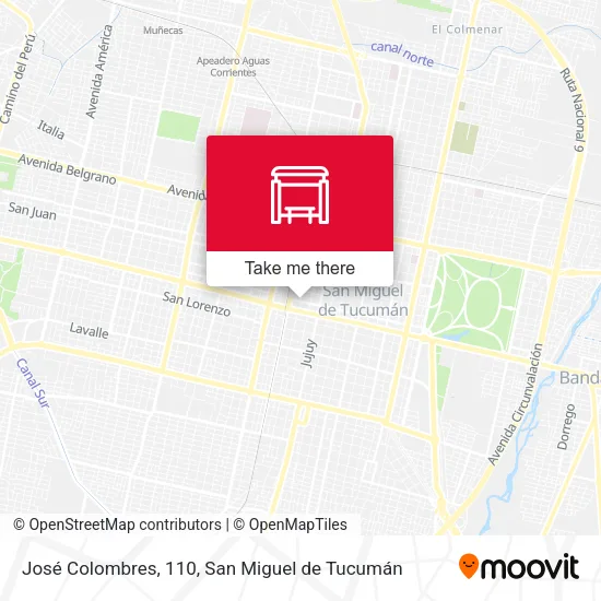 José Colombres, 110 map