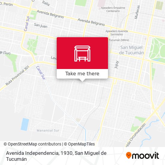 Mapa de Avenida Independencia, 1930