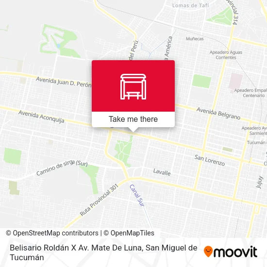 Belisario Roldán X Av. Mate De Luna map