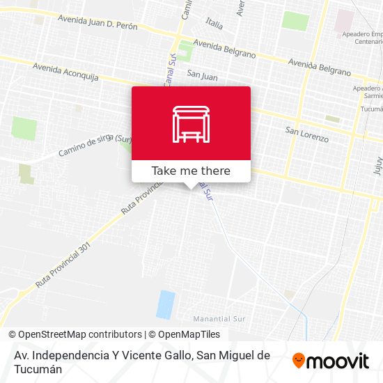 Av. Independencia Y Vicente Gallo map