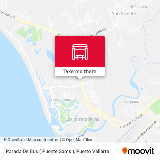 Mapa de Parada De Bus ( Puente Sams )