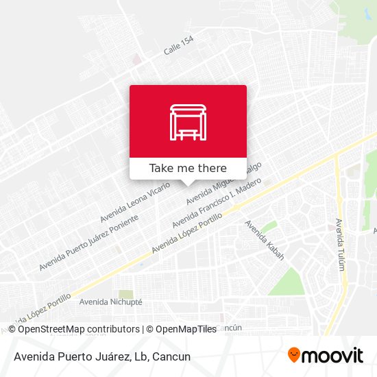 Mapa de Avenida Puerto Juárez, Lb