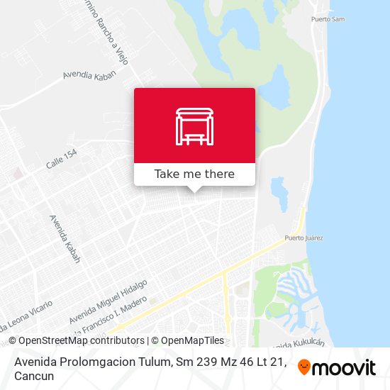 Mapa de Avenida Prolomgacion Tulum, Sm 239 Mz 46 Lt 21