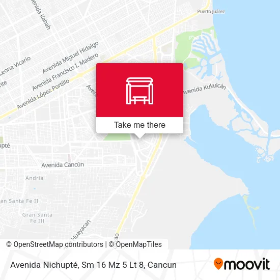 Mapa de Avenida Nichupté, Sm 16 Mz 5 Lt 8