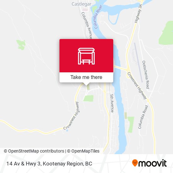 14 Av & Hwy 3 map