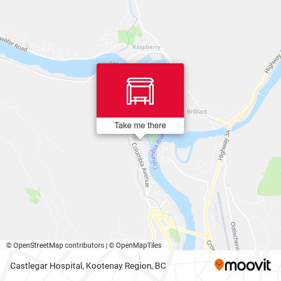 Castlegar Hospital map