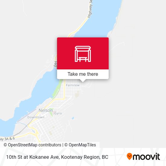 10th St at Kokanee Ave map