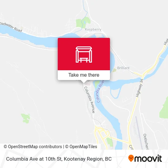 Columbia Ave at 10th St map