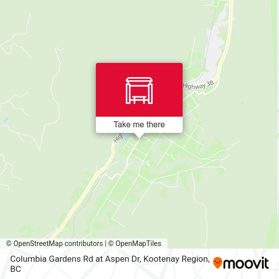 Columbia Gardens Rd at Aspen Dr map