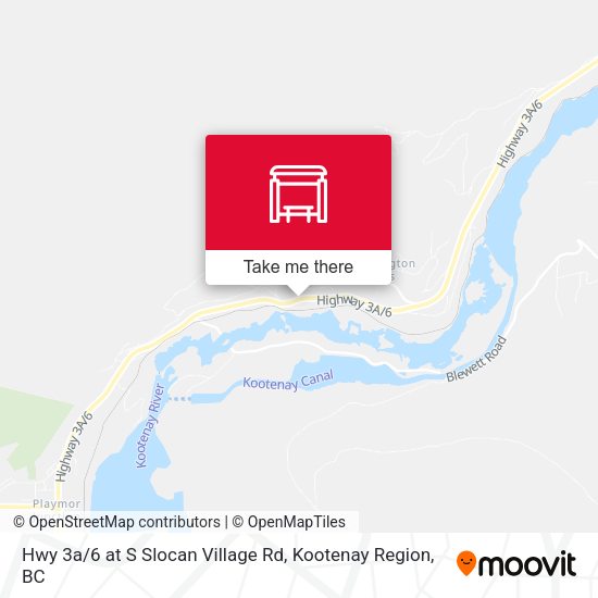 Hwy 3a / 6 at S Slocan Village Rd plan