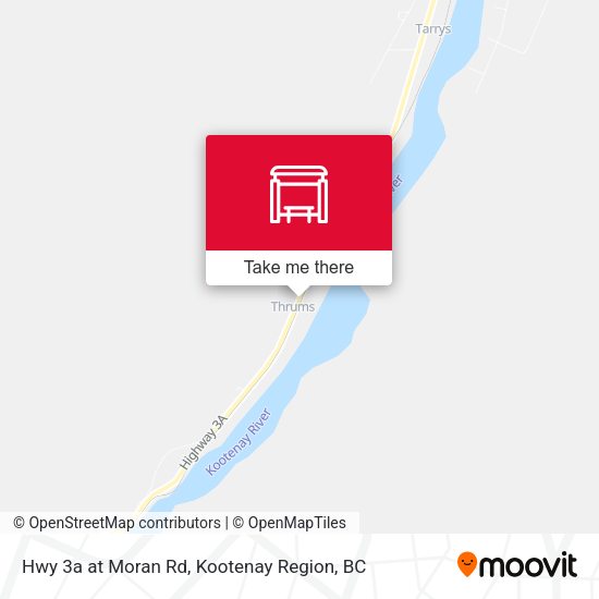 Hwy 3a at Moran Rd map