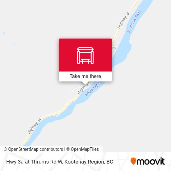 Hwy 3a at Thrums Rd W map