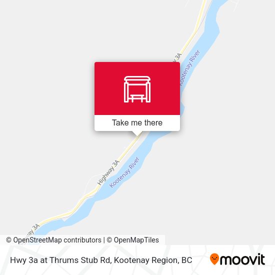 Hwy 3a at Thrums Stub Rd map