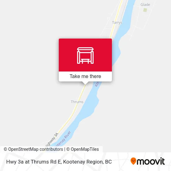 Hwy 3a at Thrums Rd E map