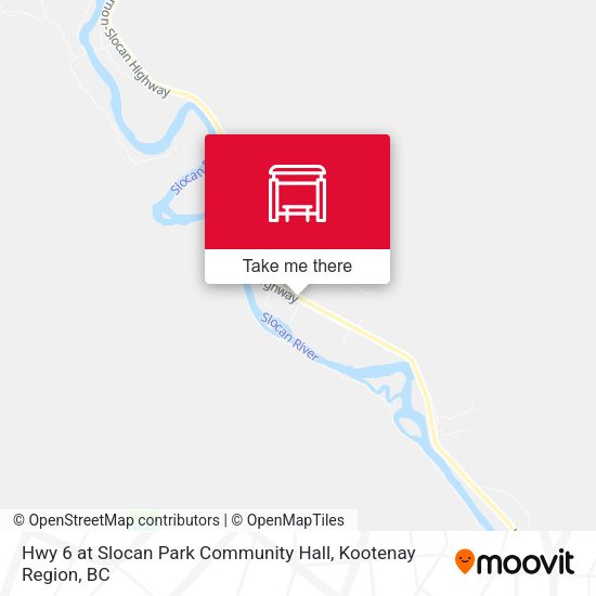 Hwy 6 at Slocan Park Community Hall map