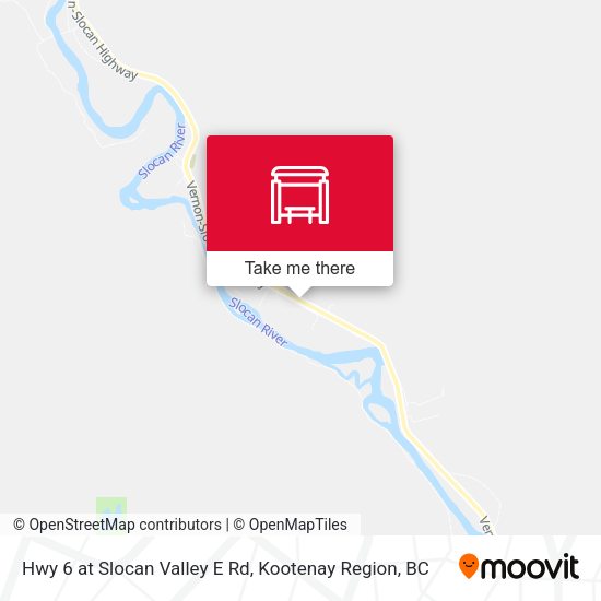 Hwy 6 at Slocan Valley E Rd map