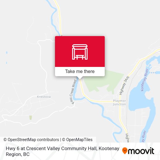 Hwy 6 at Crescent Valley Community Hall map
