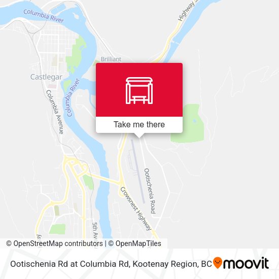 Ootischenia Rd at Columbia Rd map