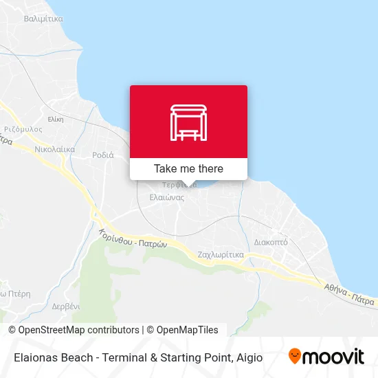 Elaionas Beach - Terminal & Starting Point map