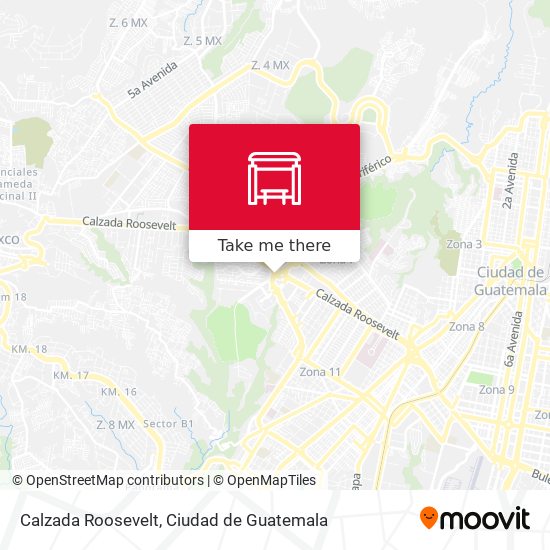 Calzada Roosevelt map