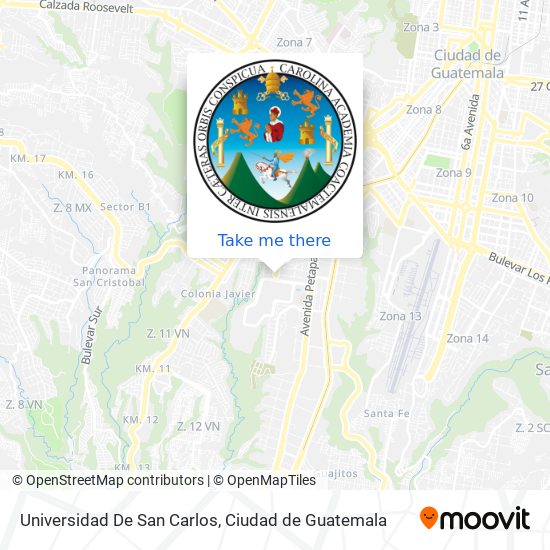 Universidad De San Carlos map