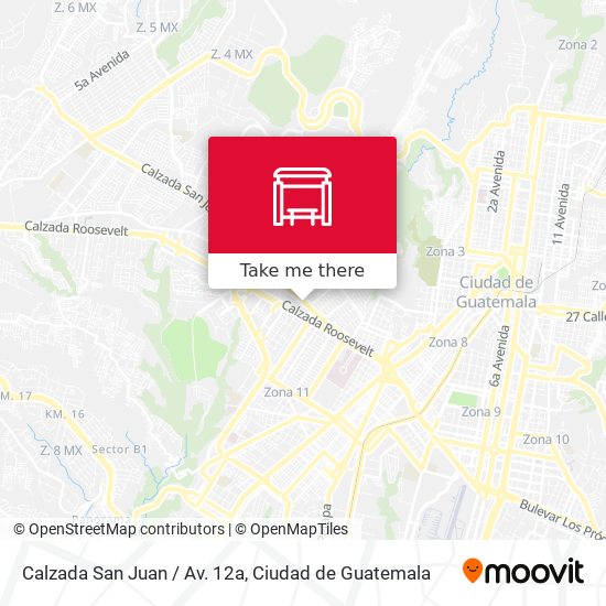 Calzada San Juan / Av. 12a map