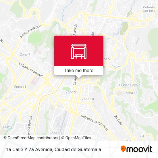 1a Calle / 7a Avenida map