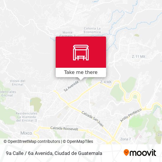 Mapa de 9a Calle / 6a Avenida