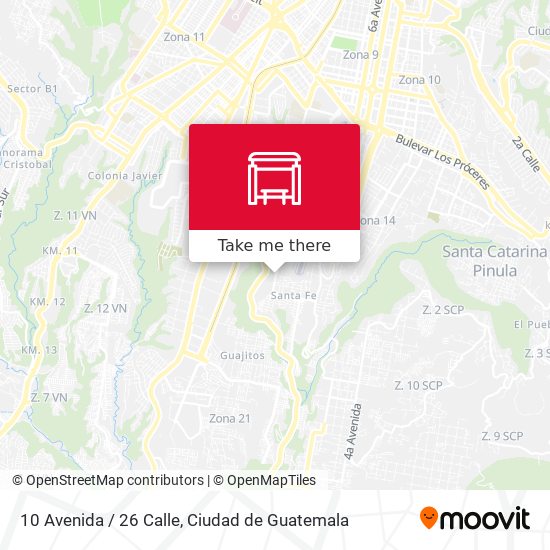 10 Avenida / 26 Calle map