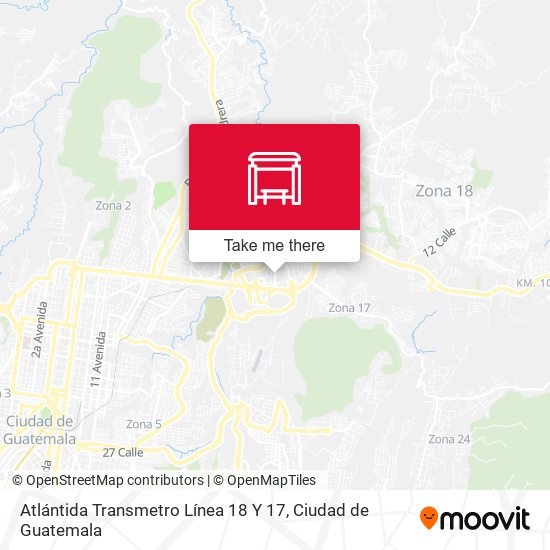 Atlántida Transmetro Línea 18 Y 17 map