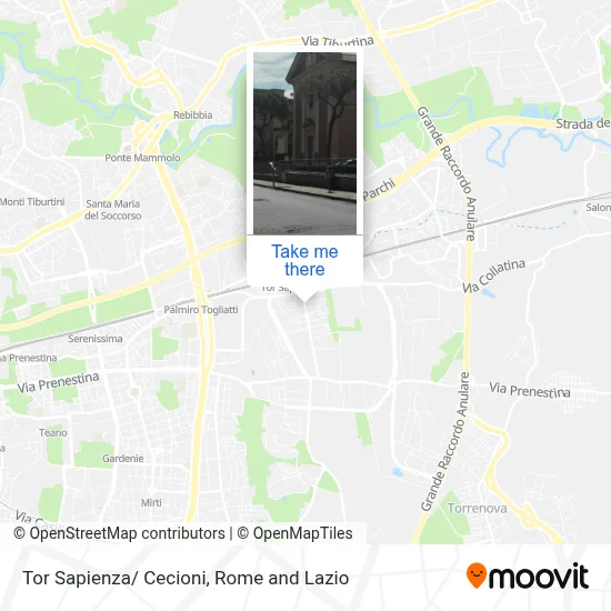Tor Sapienza/ Cecioni map