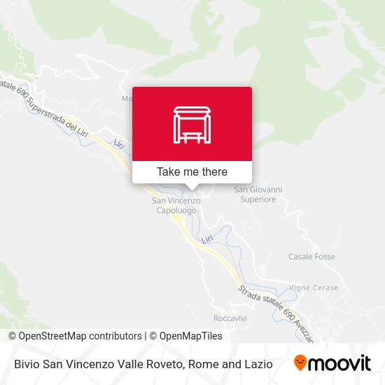 Bivio San Vincenzo Valle Roveto map