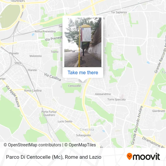 Parco Di Centocelle (Mc) map