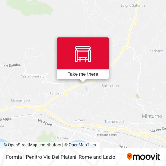 Formia | Penitro Via Dei Platani map