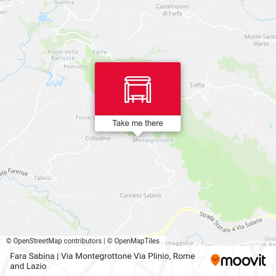 Fara Sabina | Montegrottone Road Plinio Road map