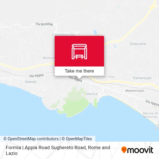 Formia | Appia Road Sughereto Road map