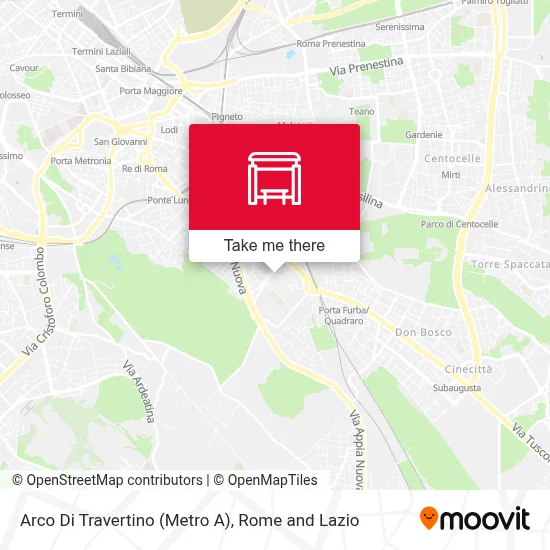 Arco Di Travertino (Metro A) map