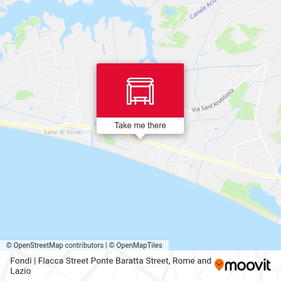 Fondi | Flacca Street Ponte Baratta Street map